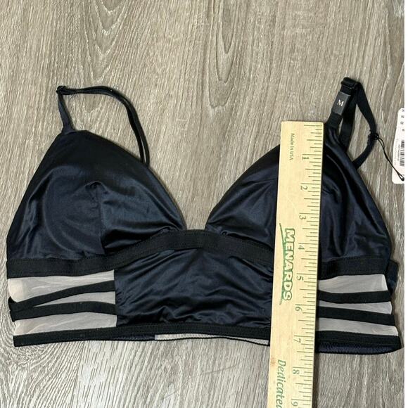 Victoria’s Secret Black Satin Strappy Bralette M NWT - Picture 4 of 11